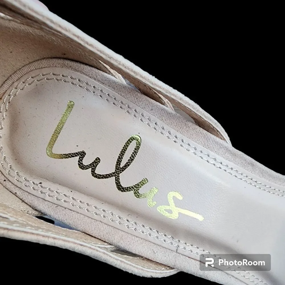 Lulus‎ Heeled Sandal Womens SZ 6.5 Classic Summer Beachy Suede Strappy Casual